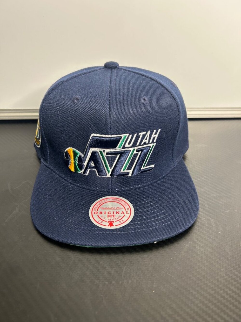 Utah Jazz Mitchell & Ness Original Fit Snapback Hat Navy Embroidered Logo